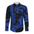 Custom King Kamehameha Day Hawaii Long Sleeve Button Shirt Paradise of the Pacific Tribal Kakau - Blue LT9 Unisex Blue - Polynesian Pride
