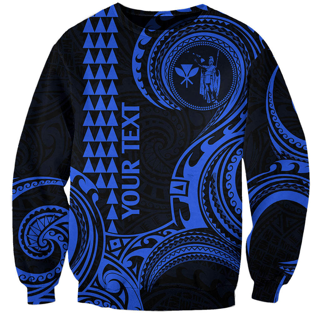 Custom King Kamehameha Day Hawaii Sweatshirt Paradise of the Pacific Tribal Kakau - Blue LT9 Unisex Blue - Polynesian Pride