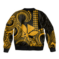 Custom King Kamehameha Day Hawaii Bomber Jacket Paradise of the Pacific Tribal Kakau - Gold LT9 - Polynesian Pride