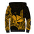 Custom King Kamehameha Day Hawaii Sherpa Hoodie Paradise of the Pacific Tribal Kakau - Gold LT9 - Polynesian Pride
