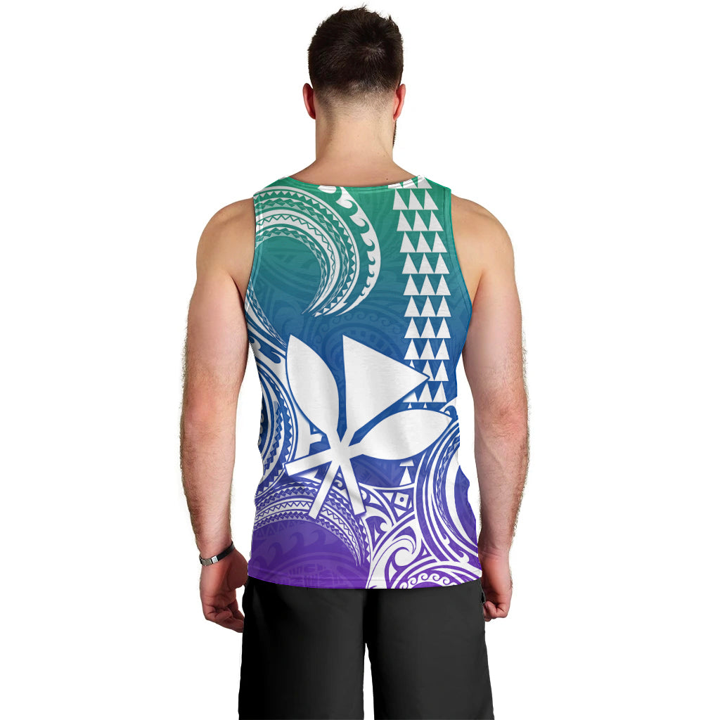 Custom King Kamehameha Day Hawaii Men Tank Top Paradise of the Pacific Tribal Kakau - Gradient LT9 - Polynesian Pride