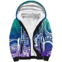 Custom King Kamehameha Day Hawaii Sherpa Hoodie Paradise of the Pacific Tribal Kakau - Gradient LT9 Unisex Gradient - Polynesian Pride