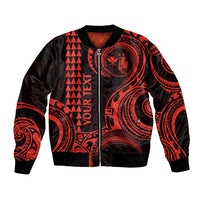 Custom King Kamehameha Day Hawaii Bomber Jacket Paradise of the Pacific Tribal Kakau - Red LT9 Unisex Red - Polynesian Pride