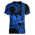 King Kamehameha Day Hawaii Women V Neck T Shirt Paradise of the Pacific Tribal Kakau with Kanaka Maoli - Blue LT9 - Polynesian Pride