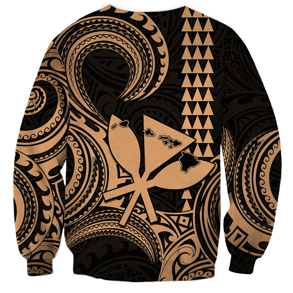 King Kamehameha Day Hawaii Sweatshirt Paradise of the Pacific Tribal Kakau with Kanaka Maoli - Nude LT9 - Polynesian Pride