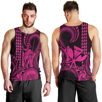 King Kamehameha Day Hawaii Men Tank Top Paradise of the Pacific Tribal Kakau with Kanaka Maoli - Pink LT9 - Polynesian Pride