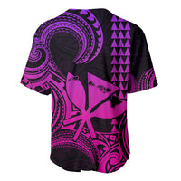 King Kamehameha Day Hawaii Baseball Jersey Paradise of the Pacific Tribal Kakau with Kanaka Maoli - Pink Gradient LT9 - Polynesian Pride