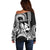 Custom King Kamehameha Day Hawaii Off Shoulder Sweater Paradise of the Pacific Tribal Kakau with Kanaka Maoli - White LT9 - Polynesian Pride