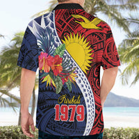 Flag of Kiribati Polynesian Pattern Hawaiian Shirt Est 1979 With Tropical Flowers
