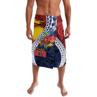 Flag of Kiribati Polynesian Pattern Lavalava Est 1979 With Tropical Flowers