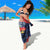 Flag of Kiribati Polynesian Pattern Sarong Est 1979 With Tropical Flowers