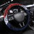 Flag of Kiribati Polynesian Pattern Steering Wheel Cover Est 1979 With Tropical Flowers