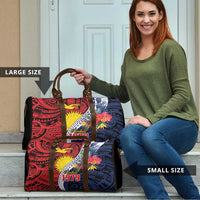 Flag of Kiribati Polynesian Pattern Travel Bag Est 1979 With Tropical Flowers - Polynesian Pride