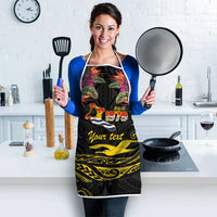 Kiribati Independence Day Personalised Apron Gold Frigatebird with Polynesian Pattern - Polynesian Pride