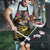 Kiribati Independence Day Personalised Apron Gold Frigatebird with Polynesian Pattern - Polynesian Pride
