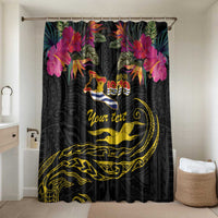 Kiribati Independence Day Personalised Bathroom Set Gold Frigatebird with Polynesian Pattern - Polynesian Pride