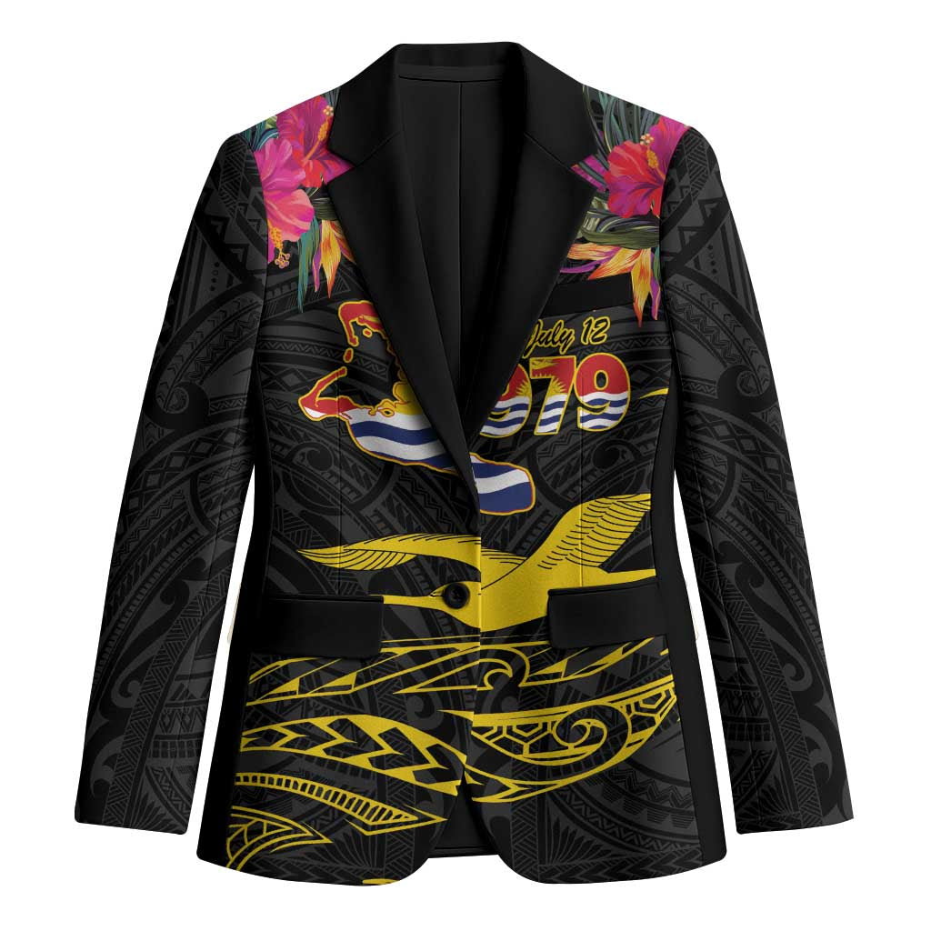 Kiribati Independence Day Personalised Blazer Gold Frigatebird with Polynesian Pattern - Polynesian Pride