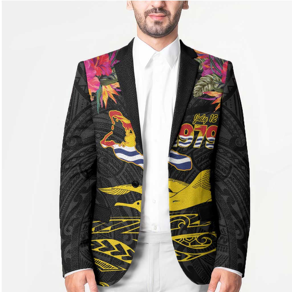 Kiribati Independence Day Personalised Blazer Gold Frigatebird with Polynesian Pattern - Polynesian Pride