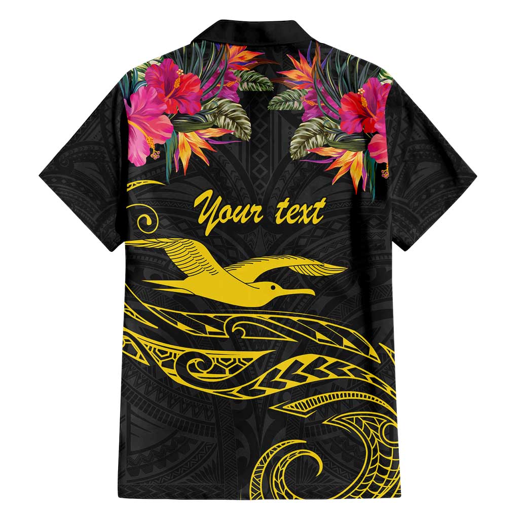 Kiribati Independence Day Personalised Family Matching Off Shoulder Maxi Dress and Hawaiian Shirt Gold Frigatebird with Polynesian Pattern