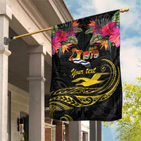 Kiribati Independence Day Personalised Garden Flag Gold Frigatebird with Polynesian Pattern