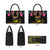 Kiribati Independence Day Personalised Leather Bag Gold Frigatebird with Polynesian Pattern - Polynesian Pride