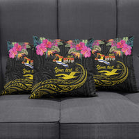 Kiribati Independence Day Personalised Pillow Cover Gold Frigatebird with Polynesian Pattern LT9 - Polynesian Pride