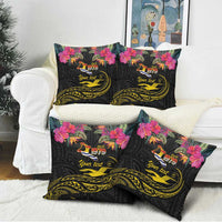 Kiribati Independence Day Personalised Pillow Cover Gold Frigatebird with Polynesian Pattern LT9 - Polynesian Pride