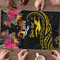 Kiribati Independence Day Personalised Puzzle Gold Frigatebird with Polynesian Pattern - Polynesian Pride