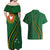 Manua Islands Polynesian Style Couples Matching Off Shoulder Maxi Dress and Hawaiian Shirt