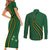 Manua Islands Polynesian Style Couples Matching Short Sleeve Bodycon Dress and Long Sleeve Button Shirt