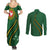 Manua Islands Polynesian Style Couples Matching Summer Maxi Dress and Long Sleeve Button Shirt