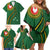 Manua Islands Polynesian Style Family Matching Off Shoulder Short Dress and Hawaiian Shirt