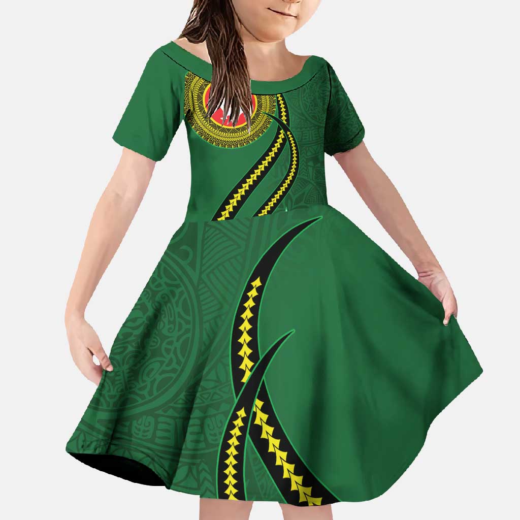 Manua Islands Polynesian Style Family Matching Short Sleeve Bodycon Dress and Hawaiian Shirt