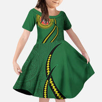 Manua Islands Polynesian Style Family Matching Short Sleeve Bodycon Dress and Hawaiian Shirt