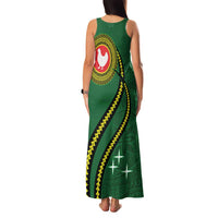 Manua Islands Polynesian Style Family Matching Tank Maxi Dress and Hawaiian Shirt