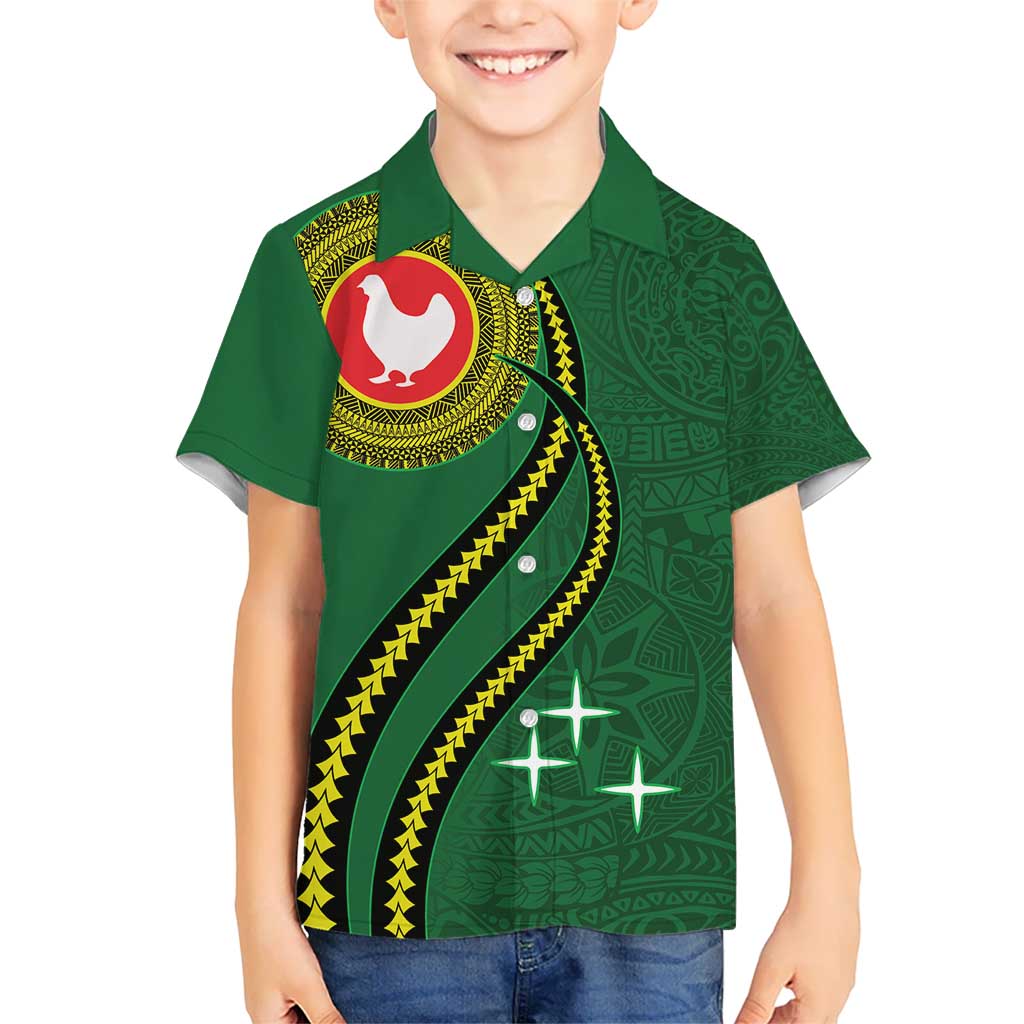 Manua Islands Polynesian Style Kid Hawaiian Shirt LT9 Kid Green - Polynesian Pride