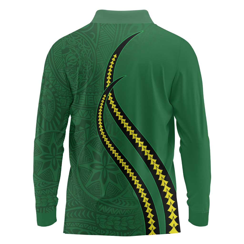 Manua Islands Polynesian Style Long Sleeve Polo Shirt