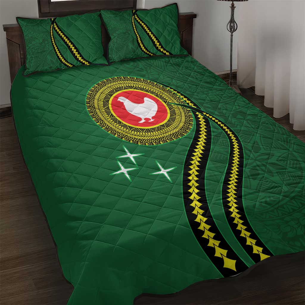 Manua Islands Polynesian Style Quilt Bed Set LT9 Green - Polynesian Pride