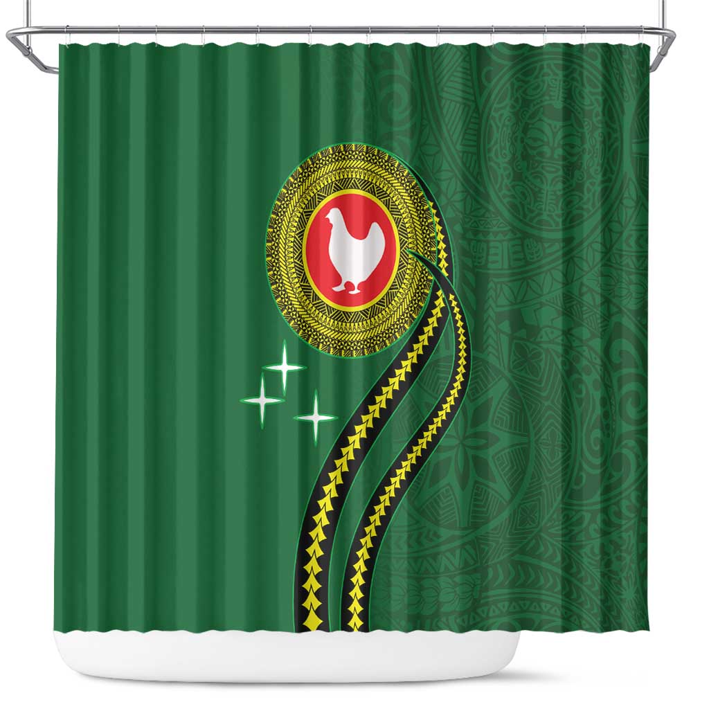 Manua Islands Polynesian Style Shower Curtain LT9 Green - Polynesian Pride