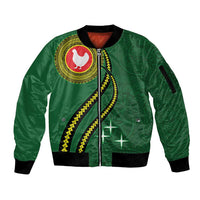 Manua Islands Polynesian Style Sleeve Zip Bomber Jacket LT9 Unisex Green - Polynesian Pride