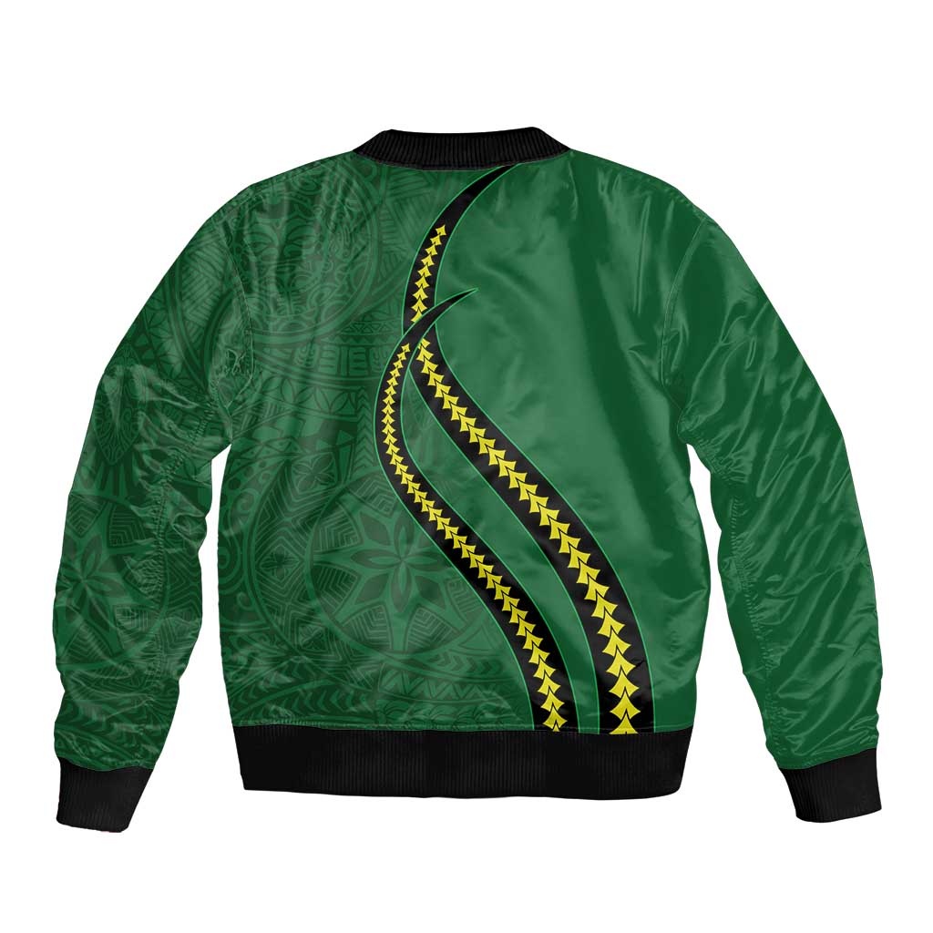 Manua Islands Polynesian Style Sleeve Zip Bomber Jacket LT9 - Polynesian Pride