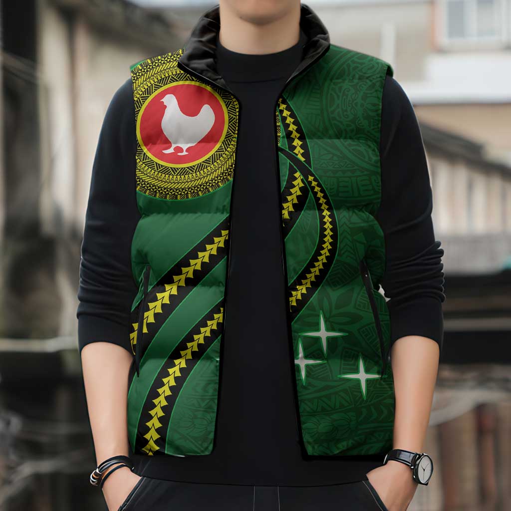 Manua Islands Polynesian Style Sleeveless Puffer Jacket - Polynesian Pride