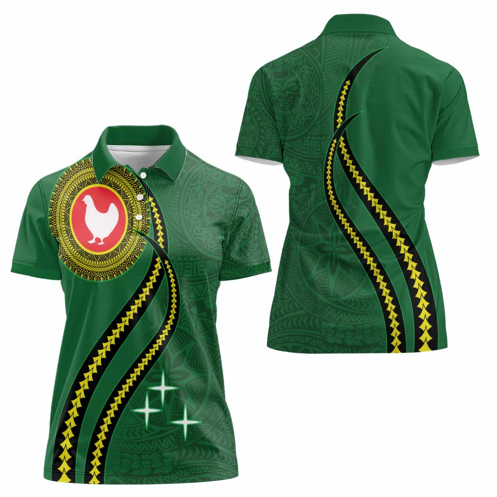 Manua Islands Polynesian Style Women Polo Shirt