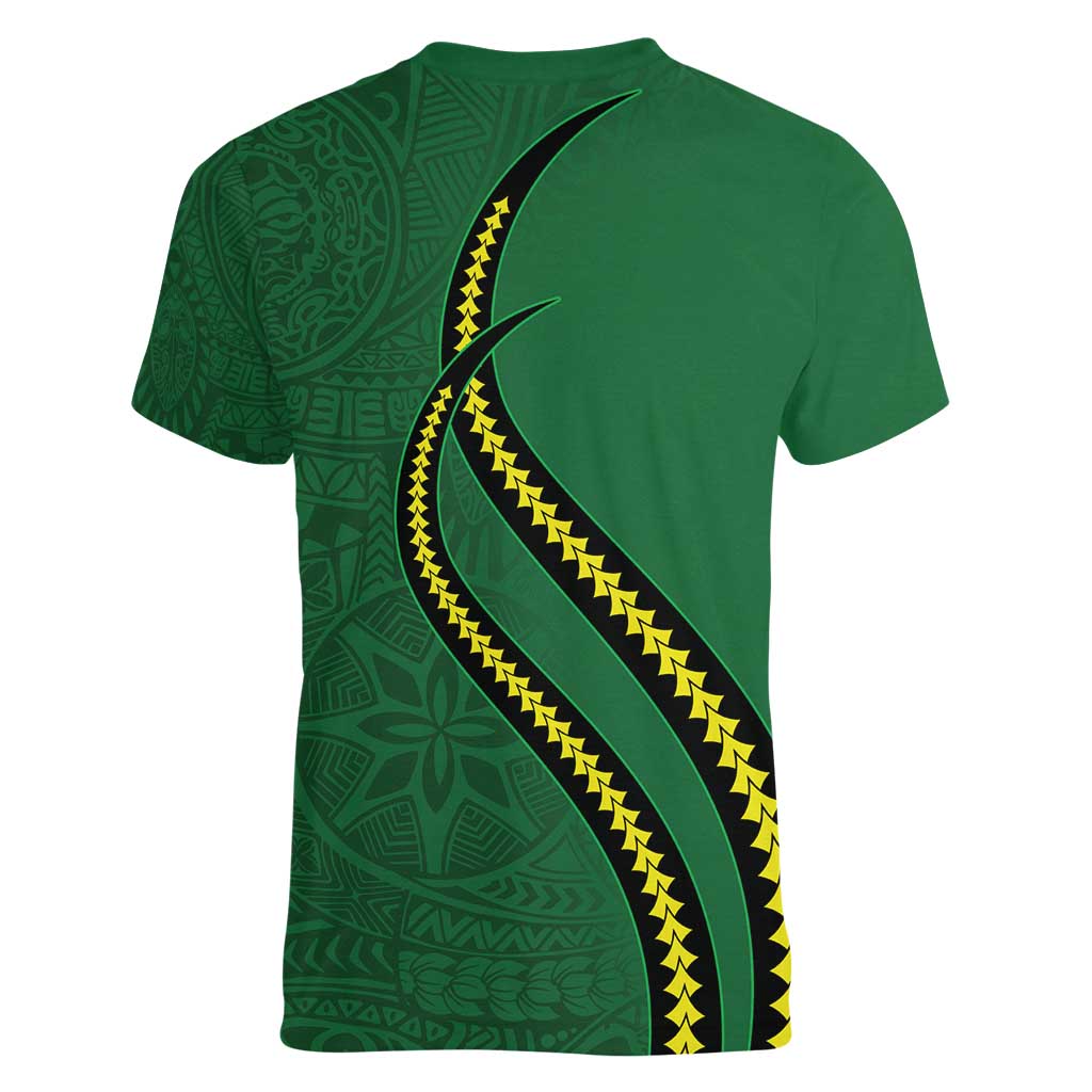 Manua Islands Polynesian Style Women V-Neck T-Shirt LT9 - Polynesian Pride