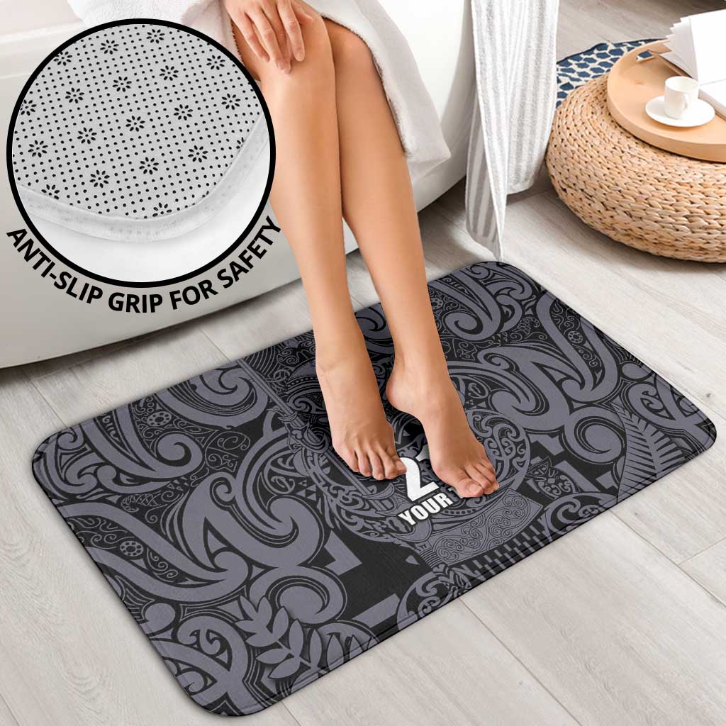 Custom New Zealand Taiaha Maori Bathroom Set Minimalist Silver Fern All Black - Polynesian Pride