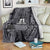 Custom New Zealand Taiaha Maori Blanket Minimalist Silver Fern All Black - Polynesian Pride