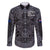 Custom New Zealand Taiaha Maori Family Matching Off The Shoulder Long Sleeve Dress and Hawaiian Shirt Minimalist Silver Fern All Black - Polynesian Pride