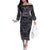 Custom New Zealand Taiaha Maori Family Matching Off The Shoulder Long Sleeve Dress and Hawaiian Shirt Minimalist Silver Fern All Black - Polynesian Pride