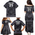Custom New Zealand Taiaha Maori Family Matching Puletasi and Hawaiian Shirt Minimalist Silver Fern All Black - Polynesian Pride