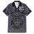Custom New Zealand Taiaha Maori Family Matching Puletasi and Hawaiian Shirt Minimalist Silver Fern All Black - Polynesian Pride
